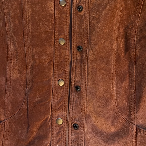 Brown leather jacket - Picture 2 of 3